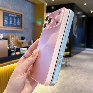 Sang Trọng Kết Cấu CD Cực Quang Ống Kính Bảo Vệ Ốp Lưng Điện Thoại iPhone 17 Air 16 15 14 13 12 11 Pro Max Plus Mờ Khung Kim Loại