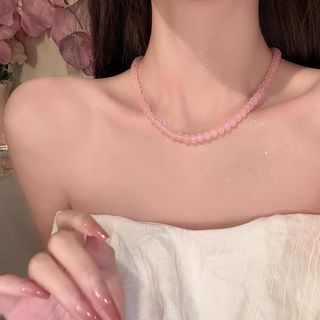 N1085 Vòng Cổ, Dây Chuyền ngọċ Trai màu hồng trong suốt Kiểu Dáng Dài Sang Trọng, Phù Hợp Với Nhiều Dịp.