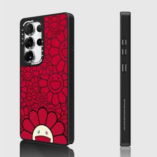 Ốp lưng CASECASE X SMILE (ĐỎ) Vỏ hút từ tính màu đen mờ cho gương Samsung Galaxy S23 S24 S25 Ultra Plus Mặt sau cứng có hộp khắc logo