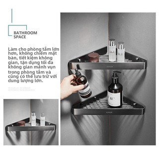 【 KOHLER 】 Giá đỡ lưu trữ điện phân màu xám gunmetal cổ điển cho phòng tắm, giá treo tường hình tam giác cho phòng tắm,