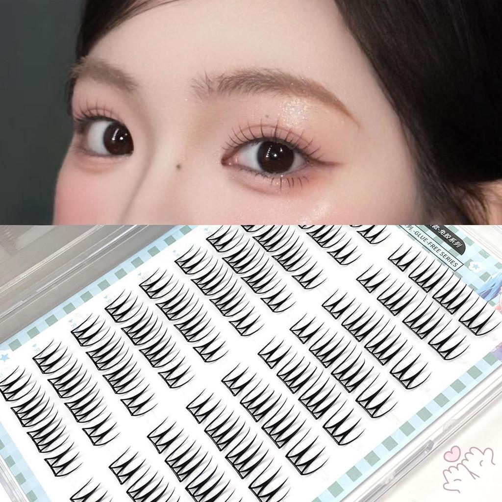 IOIIK 10 hàng--Cụm đơn không keo cho phụ nữ Lông mi có thể tái sử dụng trái & phải Thích hợp cho phụ nữ mọi lứa tuổi