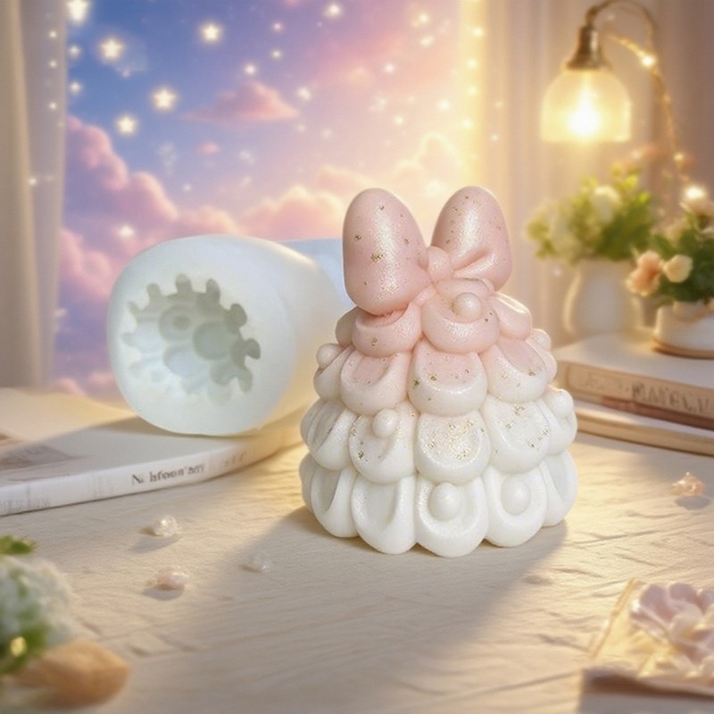 SHI Bowknot Cây Giáng Sinh Khuôn Silicon Làm Bánh Cho Xà Phòng Sôcôla