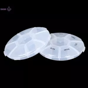 Hộp đựng thuốc tròn 7 khe tròn hàng ngày Hộp đựng thuốc viên hàng tuần Bộ chia thuốc