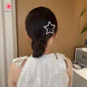 MJnmc 4 Kẹp Tóc Ngôi Sao Kim Cương Với Sáng Bóng Kim Cương Giả BB Kẹp Phụ Kiện Tóc Mới