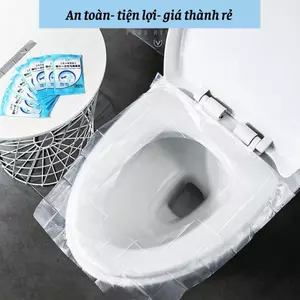 AKubi Combo 50 Miếng Giấy Lót Bồn Cầu Tự Phân Hủy Chống Thấm Nước Dính Chắc Chắn Nhỏ Gọn Vô Trùng Sạch Sẽ Dùng Một Lần