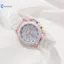 Kudosation 5 Cái / bộ Đồng Hồ Nữ Thời Trang Mặt Tròn Đồng Hồ Cổ Điển Nữ Áo Clo & Bộ Trang Sức Đơn Giản Cho Nữ Quà Tặng Đẹp