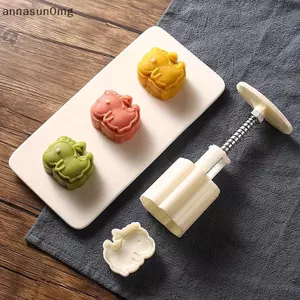 AA Hoạt Hình Khủng Long Bánh Trung Thu Khuôn Sáng Tạo Patisserie Tem Khuôn Bấm Tay Động Vật Đậu Dán Khuôn Bánh Ngọt DIY Nướng Dụng Cụ VN