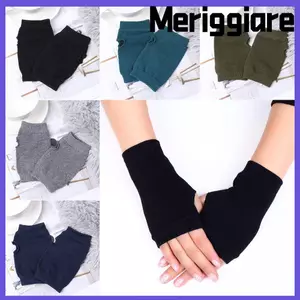 Găng Tay Cổ Tay MERIGGIARE Nữ Cô Gái Len Mùa Đông Thu Ấm Áp Lộ Ngón Tay