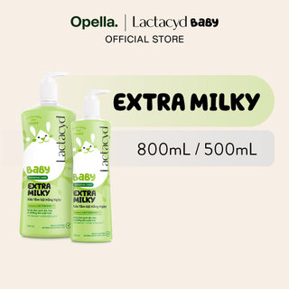 Bộ Sữa Tắm Gội Trẻ Em Lactacyd Baby Extra Milky Size Jumbo 800ml + Chai Sữa Tắm Gội Trẻ Em Extra Milky 500ml