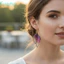 Bông tai cánh bướm FUJIZOU, Bông tai Dangle tính khí trong suốt cổ tích, Zen Wing Shiny Ear Hook Bông tai chuyển màu