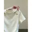 Mùa xuân hè 2026 Áo thun Cotton chải kỹ nút khâu tay ngắn Slim-Fit Slim-Fit Slimmer Look Simple Fashion Everyday All-Match Basic