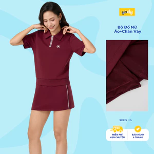 Bộ đồ nữ YODY set chân váy+áo tshirt trẻ trung, vải cotton thoáng mát, thấm hút WCST26S018