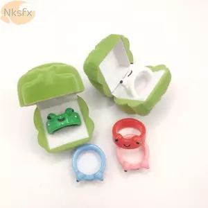 Nhẫn Ếch NKSFX, Quà Tặng Trang Sức Dễ Thương Nhẫn Nhựa, Phụ Kiện Ngộ nghĩnh Handmade Động Vật Acrylic Nhẫn Bộ Tình Bạn