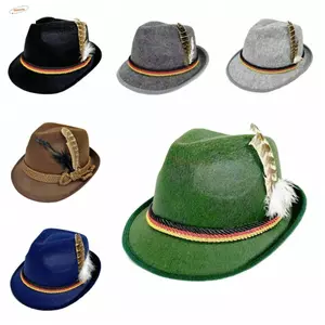 ZENZON Mũ Oktoberfest, Trang Phục Fedora Mũ Lông Vũ Trang Trí Nón, Sự Kiện Ngoài Trời Jazz Bavaria Panama Trang Phục Cosplay Mũ Halloween