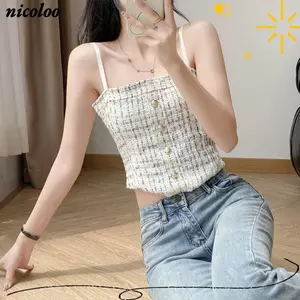Áo tăng mùa hè NICOLOO, Áo sơ mi Cami không tay thanh lịch, Quần lót dây ngực thông thường Áo lót trang bị cho nữ