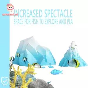 PWSSEND 2 Đồ chơi cảnh quan núi tuyết Bắc Cực, Làm đẹp Xanh-Trắng Bắc Cực Iceberg Đồ trang trí cảnh quan bể cá, Sức hấp dẫn trực quan Thiết thực PVC bền