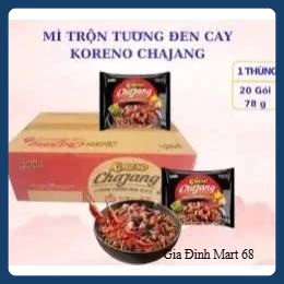 MÌ TRỘN TƯƠNG ĐEN / ĐỎ KORENO thùng 20 gói x 78g