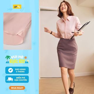 Áo Sơ-mi Nữ Yody Vải Nano phom Slim Fit vải mềm mịn,thoáng mát WOSH26A008