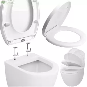 Bộ phận vệ sinh YOLOGO, Nắp vệ sinh dày màu trắng, Lắp đặt dễ dàng Ghế loại O / V Nắp bồn cầu kháng khuẩn Phòng tắm