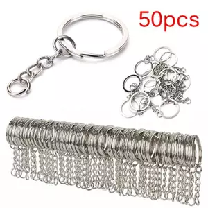 JULYHOT 50 Chiếc DIY Đánh Bóng Bạc Chìa Khóa Móc Chìa Khóa Chia Vòng Trang Sức Ngắn Phát Hiện Massivedeals
