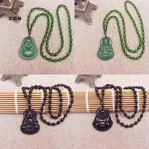 Mặt dây chuyền Trung Quốc tự nhiên cổ điển Ngọc Nelace Trang sức quyến rũ khắc Phước lành Luy Quà tặng dành cho nam giới [Mina]