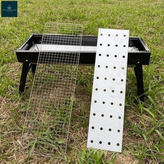 Bếp Nướng Than hoa - Bếp Nướng Ngoài Trời Vuông Dài Chất Liệu Thép Carbon tiện dụng có chân đế xếp gọn