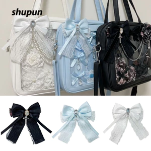 Phụ kiện tóc SHUPUN Lolita, Túi quyến rũ Thiết kế ren tinh tế Kẹp tóc Gothic, Mặt dây chuyền chữ thập nơ dễ thương Phong cách Nhật Bản Kẹp tóc Y2K Phụ kiện cho bé gái