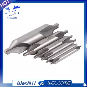 Bộ 6 mũi khoan trung tâm kết hợp HSS Bộ đếm góc 60 độ 5 / 3 / 2.5 / 2 / 1.5 / 1 mm