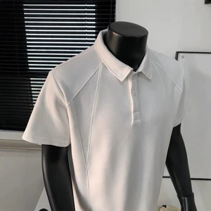 Phong Cách Mỹ Trang Trọng Vai Nam Áo Sơ Mi Polo Tay Ngắn Mùa Hè Co Giãn Nặng Slim-Fit Quần Áo Nam Ve Áo t-Shirt Phong Cách Nam 0B7Z