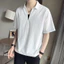 Áo thun polo Ice Silk Áo thun ngắn tay nam mùa hè mỏng giả Áo sơ mi hai mảnh cổ chữ v Áo thun nửa tay thông thường hàng đầu cho nam JMY