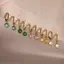 HFSHY Vàng PVD Mạ Tarnish Tròn Miễn Phí Zircon Thả Bông Tai Thép Không Gỉ Chống Thấm Nước Dainty Trang Sức Cho Nữ Trang Phục Hàng Ngày VN