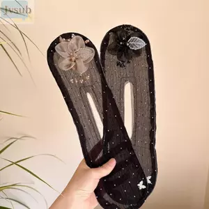 JVSUB Hair Twist Bun Maker, Flower Mesh Lười Hiện Vật Magic Hair Clip, Dây Buộc Tóc Lười Thanh Lịch Cho Nữ Cô Gái