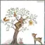 Động Vật Dễ Thương Trẻ Em Giấy Dán Tường Decal 4 Hoạt Hình Rừng Động Vật Cây Dán Tường Cho Trẻ Em Phòng Mầm Non Trang Trí Tường