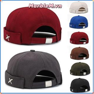 Mũ Docker không vành MARBLEM, Mũ vòm cổ điển bằng Cotton màu trơn, Mũ không vành có thể điều chỉnh phong cách rửa cổ điển mùa đông