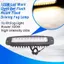 2X 7 Inch Dual-Color 100W Led Work Light Bar Flush Mount Flood Driving Fog Lamp