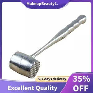 Bạc Hai Mặt Nhôm Tròn Thịt Búa Mallet Tenderizer Thịt Bò Thịt Heo Gà Beater Chiều Dài 20,5Cm Đường Kính 3.5cm (Hình Bầu Dục)