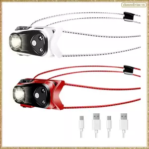 Đèn pha LED có thể sạc lại 1000 Lumen Siêu sáng với đèn đỏ trắng, cảm biến chuyển động chống nước 2 gói