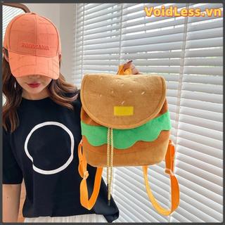 Ba lô Hamburger VOIDLESS, Túi đi học dây rút Hamburger hoạt hình có thể điều chỉnh, Ba lô cha mẹ và con cái đa chức năng sáng tạo dành cho người lớn