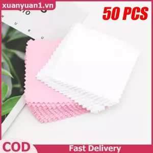 XUAN 50 Chiếc Bạc Đánh Bóng Vải Bụi Trang Sức Vải Vệ Sinh Chống Mài Mòn Dụng Cụ VN