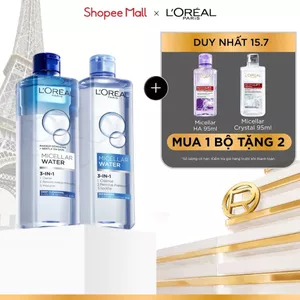 Bộ 2 nuớc tẩy trang đa năng 3in1 L'Oreal Paris Micellar Water 400ml x 2