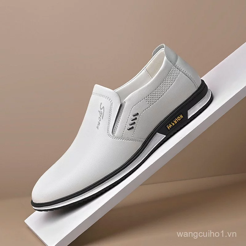 Size Lớn Nam Anh Giày Da Nam Da Trắng Giày Bao Chân Nam Giày Da Da VA6M