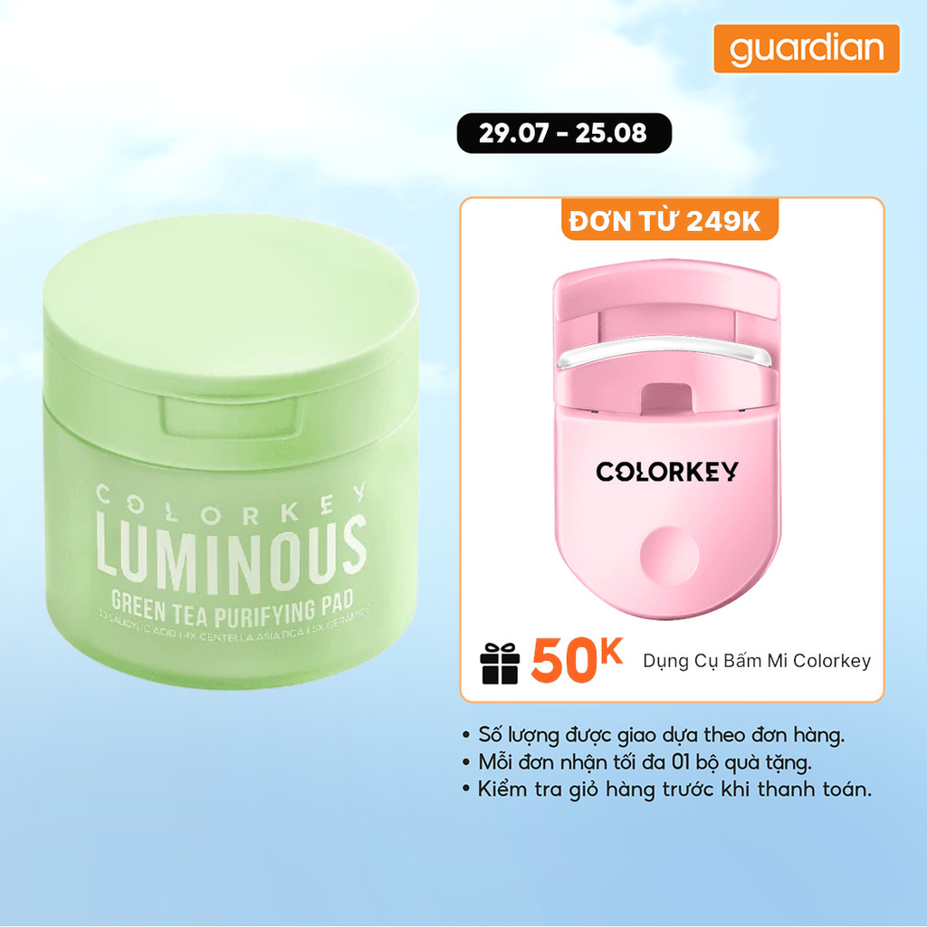 Nước Cân Bằng Dạng Miếng Colorkey Luminous Lotus Brightening Pad 210ml