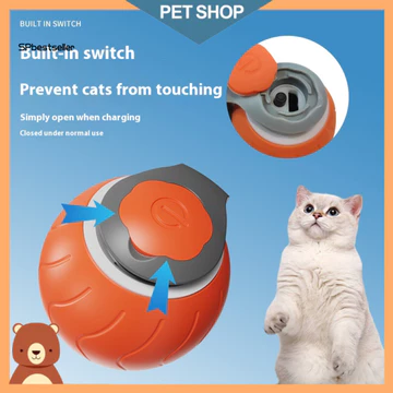 Sp Đồ chơi mèo kích hoạt chuyển động Bóng lăn điện Đồ chơi điện Đồ chơi bóng tự lăn chống cắn Đồ thú cưng có thể sạc lại cho mèo trong nhà Sự nhàm chán vui nhộn cho mèo con
