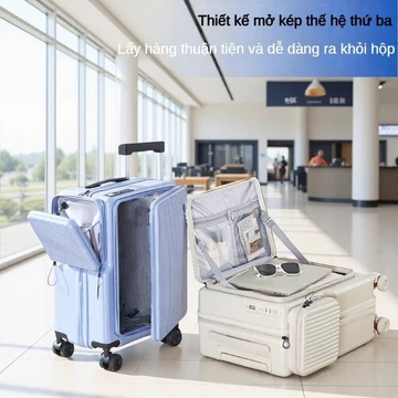 Valy mở nắp bên hông 20 inch vali du lịch Vali du lịch đựng được nhiều đa năng mở 1:9 Vali mật khẩu Valy xách tay