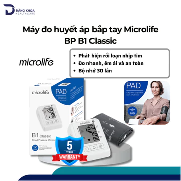 Máy đo huyết áp microlife BP B1 classic đo huyết áp, nhịp tim, PAD phát hiện rối loạn nhịp tim