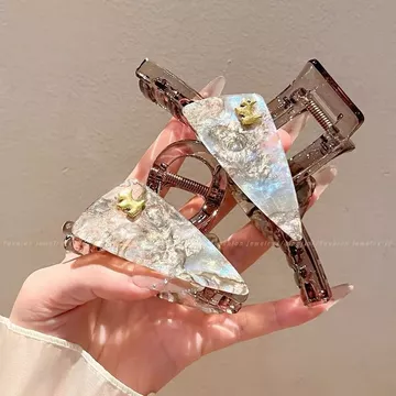 Kẹp Tóc (Kẹp Tóc & Kẹp Tóc) Kẹp Tóc Cao Cấp Kẹp Tóc Cao Cấp -- Kẹp Tam Giác Acetate Đơn Giản Nữ Cao Cấp Chó Con Cá Mập Kẹp 2026 Phụ Kiện Tóc Đầu Sau Sang Trọng Kẹp Tóc 08.4