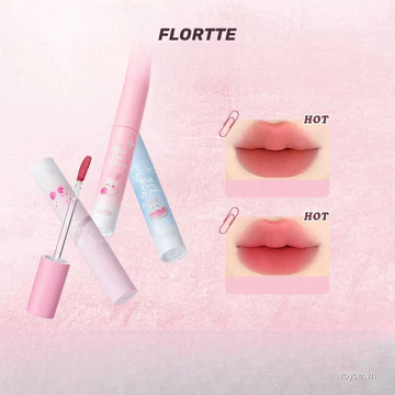 FLORTTE Bunny Series Cheese Lip Mud, Soft Light Matte Lip Mousse, Brightening Nude Shades, Atmosphere Lip Glaze Lipstick Son kem lì FLORTTE Bunny Series, son mousse lì mềm mại, màu nude làm sáng môi, 