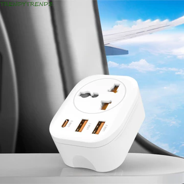 Ổ cắm đa năng TRENDYTRENDZ, Ổ cắm điện loại C sạc nhanh, Cổng USB 2500W phích cắm Anh phích cắm EU Bộ mở rộng ổ cắm tường PC
