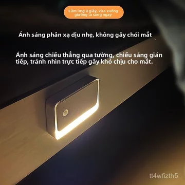 Đèn ngủ nhỏ, đèn cảm biến chuyển động thông minh, đèn tường sạc điện, đèn chân, đèn cảm biến liên động LED Đèn hắt sáng