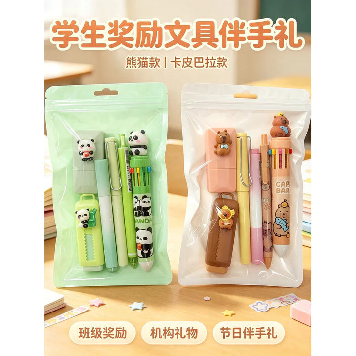 Bộ văn phòng phẩm vui nhộn dễ thương Bộ văn phòng phẩm kết hợp hoạt hình Bộ sáu mảnh lưu niệm Bộ văn phòng phẩm thực tế có giá trị cao Bộ văn phòng phẩm xuyên biên giới